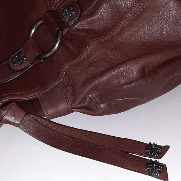 B. MAKOWSKY BUTTERY SOFT BROWN LEATHER HOBO BAG - Picture 4 of 9